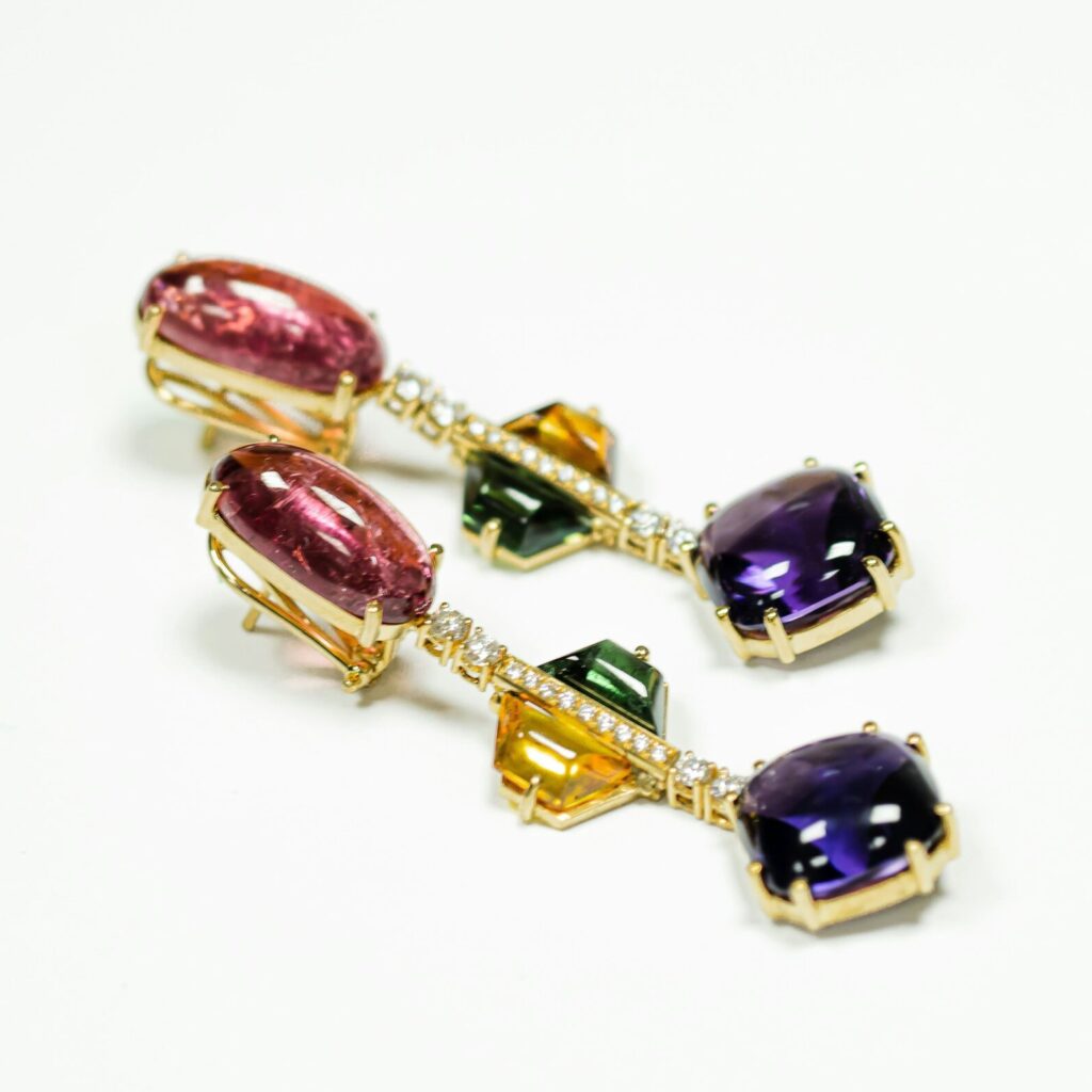 Gemstones earrings by ratnakshi