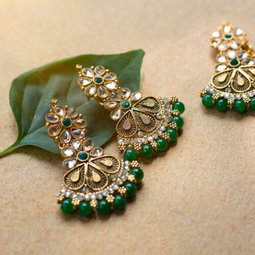 Ratnakshi green Jhumka, Handcrafted to be yours
