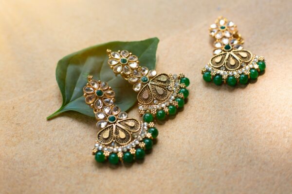 Ratnakshi green Jhumka, Handcrafted to be yours