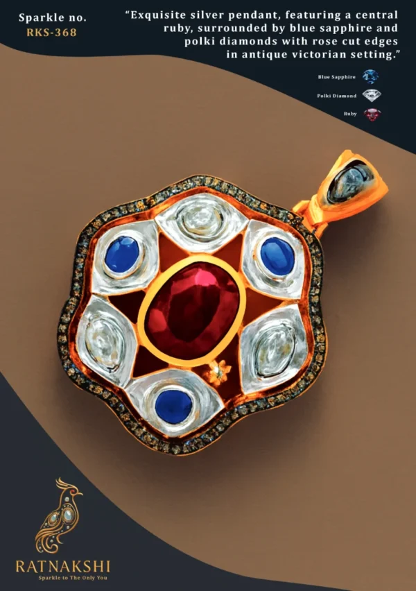 Polki Flower Pendant