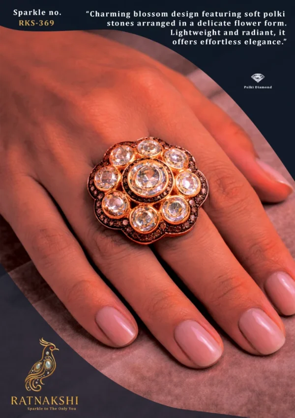 Ratnakshi Ring Ratnakshi Flower Ring Polki Ring Polki Diamond Ring