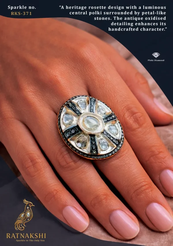 Victorian Ring Silver Ring Polki Ring