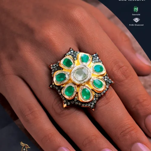 Ratnakshi Rings Emerald Rings Polki Rings Victorian Rings Silver Rings