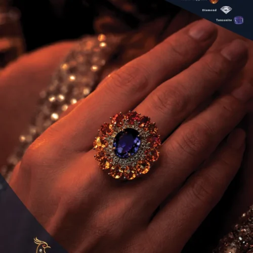 Ratnakshi Rings Multi-Sapphire Ring