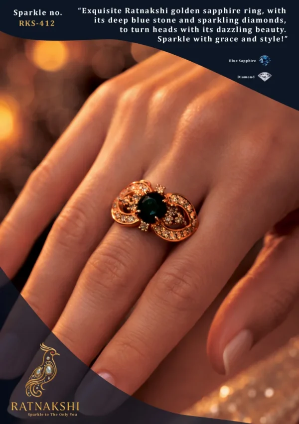 Ratnakshi Ring Blue Sapphire Ring Silver Ring