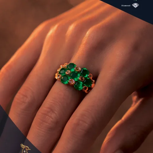 Ratnakshi Emerald Ring Ratnakshi Ring Silver Ring Honey-combed Ring