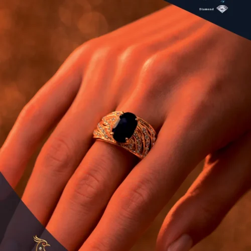 Ratnakshi Ring Blue Sapphire Ring Silver Ring Ratnakshi Blue Sapphire & Diamond Ring