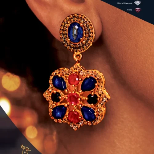 Ratnakshi Earrings Multi-color Earring in Silver