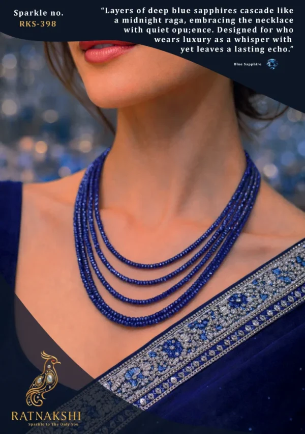 Ratnakshi Necklace Bead Necklace Blue Sapphire Necklace Layered Necklace