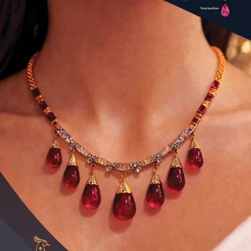 Ratnakshi Necklace Ruby Necklace in Silver Tourmaline Necklace in Silver Fine Silver Necklace Drop Necklace