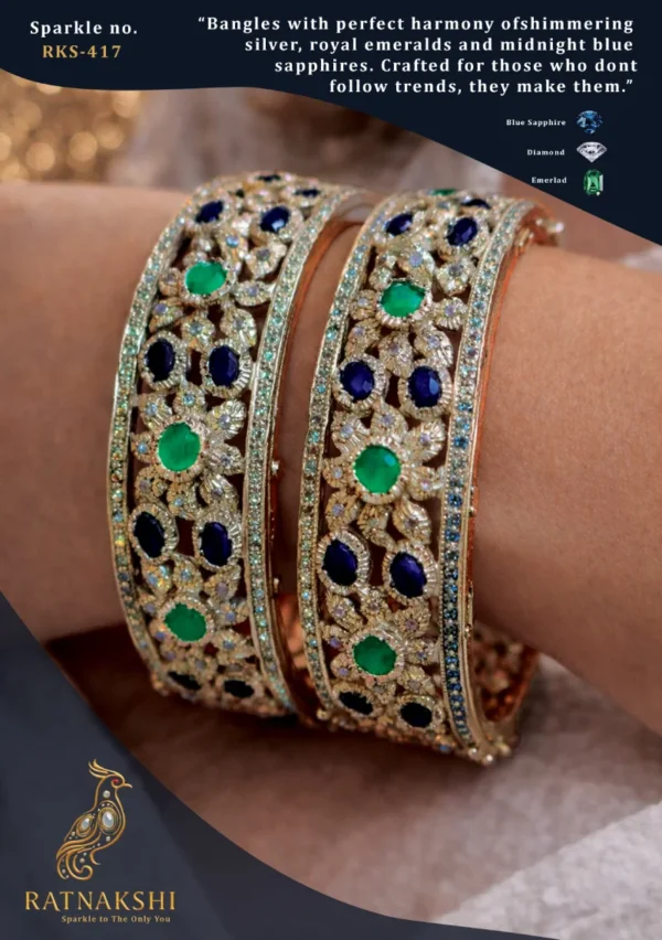RKS-417 Ratnakshi Bangles Silver Bangles
