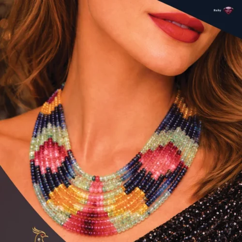 Ratnakshi Bead Necklace Multi-color Necklace Layered Necklace