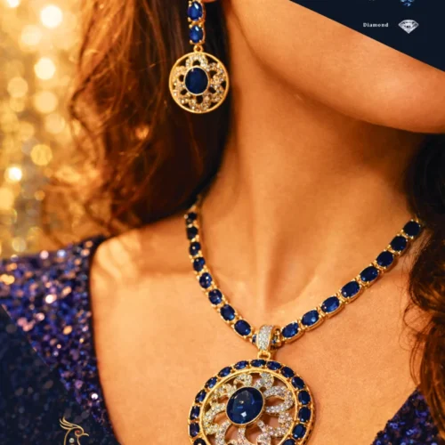 Ratnakshi Pendant Set Silver set Pendant & Earring Set
