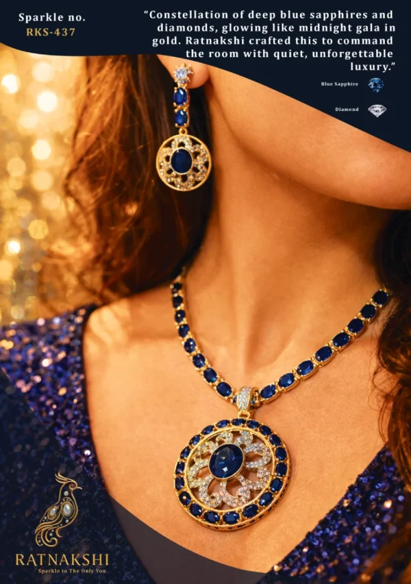 Ratnakshi Pendant Set Silver set Pendant & Earring Set
