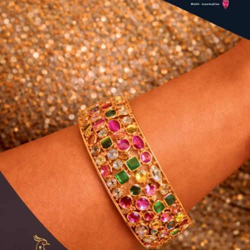 Ratnakshi Bangles Multi-tourmaline Bangles Silver Bangles Muti-color Bangles
