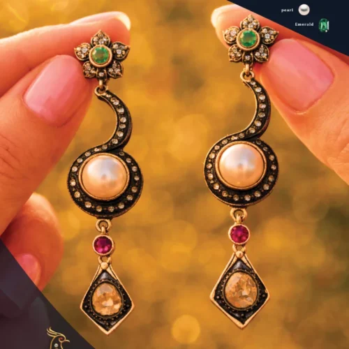 Ratnakshi Earrings Hanging Earrings Silver Earrings Pearl Earrings Emerald Earrings Ruby Earrings Diamond & Polki Diamond Earring Victorian Earrings