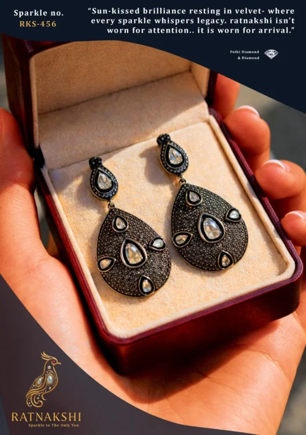 RKS-456 Ratnakshi Earrings Silver Earrings VictorianEarrings Polki Earrings