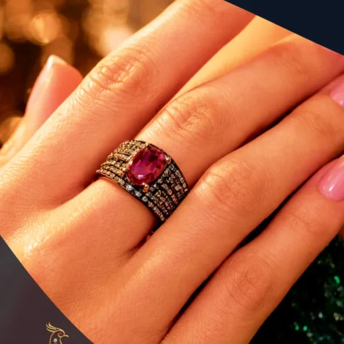 RKS-466 Ratnakshi Ring Silver ring with Ruby