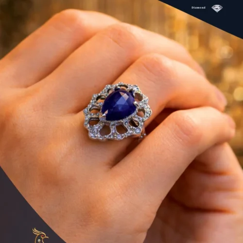 Ratnakshi Ring Blue Sapphire Ring in Silver