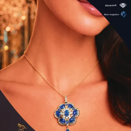 Ratnakshi Pendant Blue Sapphire Pendant in Silver Fine Silver Jewelry