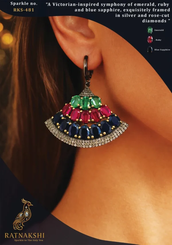 RKS-481 Ratnakshi Earring Winged shaped Earrings Silver Earring