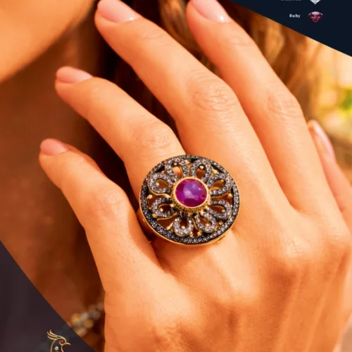 Ratnakshi Ring Victorian Ring in Silver