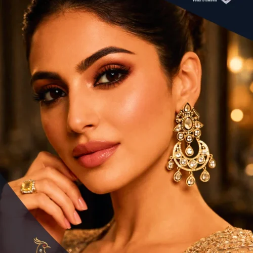 Ratnakshi Earrings Chandbaali in Silver Ruby Earrings in Silver Traditional Earrings Polki Earrings Silver Earrings