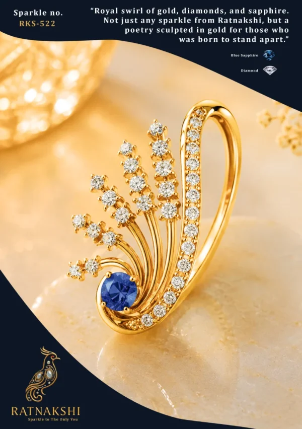 Ratnakshi Ring Minimalistic Rings in Silver Blue Sapphire Ring in Silver.