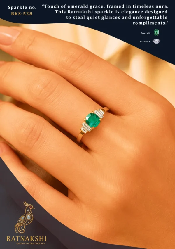 Ratnakshi Ring Emerald Ring in Gold Gold Ring Fine Gold Jewelry