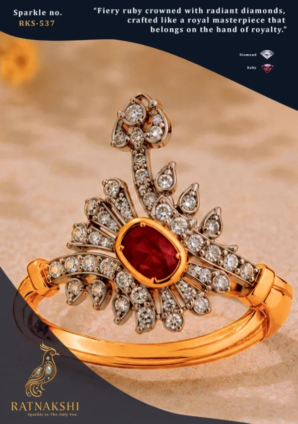 Ratnakshi Ring Ruby & Diamond Ring in Silver Ruby Ring in Silver Fine Silver Jewelry