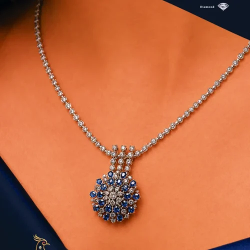 Ratnakshi Pendant Blue Sapphire Pendant in Silver Fine Silver Jewelry