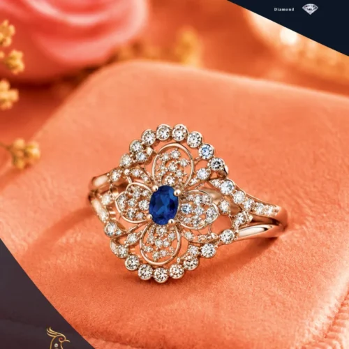 Ratnakshi Ring Blue Sapphire Ring in Silver Fine Silver Jewelry
