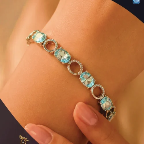 Ratnakshi Bracelet Silver Bracelet Aquamarine Bracelet Casual Silver Bracelet