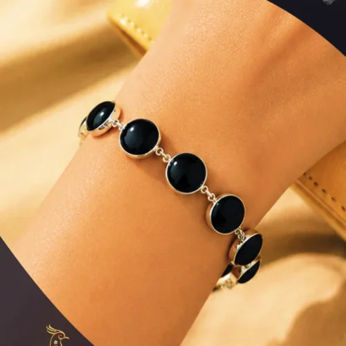 Ratnakshi Bracelet Black Onyx Bracelet Silver Bracelet Evening Waer Bracelet Fine Silver Jewelry