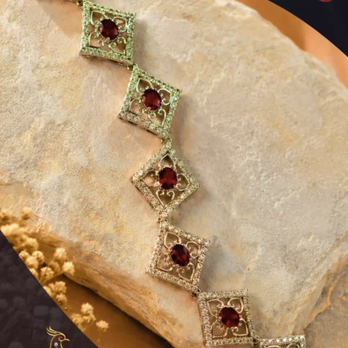 Ratnakshi Bracelet Silver Bracelet Garnet Bracelet Diamond Bracelet Fine Silver Jewelry