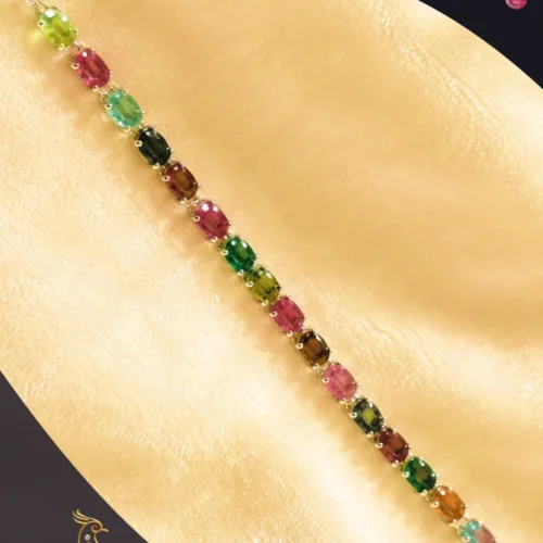 Ratnakshi Bracelet Multi-Tourmaline Bracelet Multi-Color Bracelet Silver Bracelet Fie Silver Jewelry Beads Bracelet