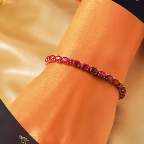 Ratnakshi Bracelet Ruby Bracelet Minimalistic Bracelet Ruby Bracelet In Silver Fine Silver Jewelry