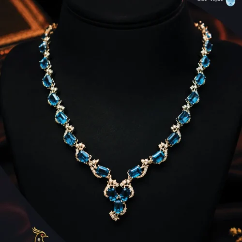 Ratnakshi Necklace Blue Topaz Necklace Silver Necklace Fine Silver Jewelry