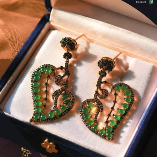 Ratnakshi Earring Emerald Earring Silver Earring Fine Silver Jewellery Heart-shaped Earrings