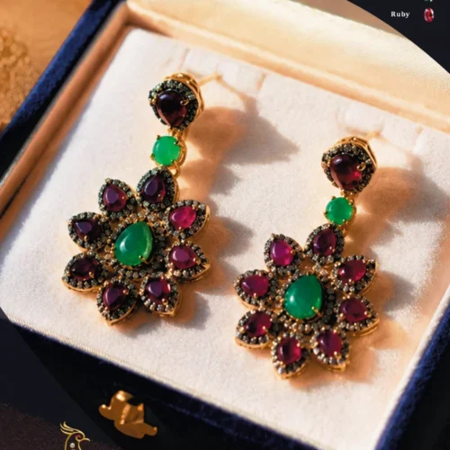 Ratnakshi Earring Emerald Earring Silver Earring Fine Silver Jewellery Heart-shaped Earrings Ruby Earrings Diamond Earrings Floral Earrings