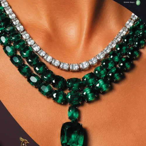 Ratnakshi Necklace Layered Necklace Green Onyx Necklace Diamond Necklace