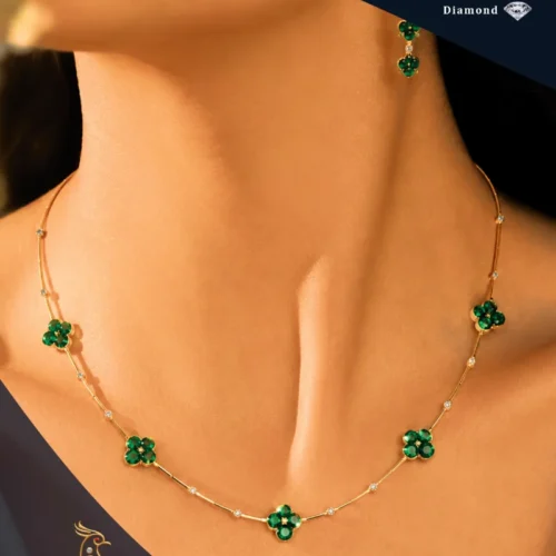 Ratnakshi Necklace Clover Necklace Emerald Necklace Minimalistic Necklace Everyday necklace Gold chain Necklace Silver Chain Necklace Fine Jewelry