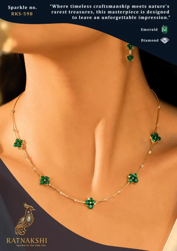 Ratnakshi Necklace Clover Necklace Emerald Necklace Minimalistic Necklace Everyday necklace Gold chain Necklace Silver Chain Necklace Fine Jewelry