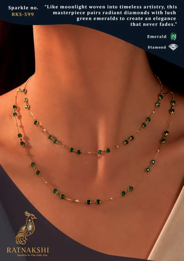Ratnakshi Necklace Layered Necklace Emerald Necklace Minimalistic Necklace Everyday necklace Gold chain Necklace Silver Chain Necklace Fine Jewelry