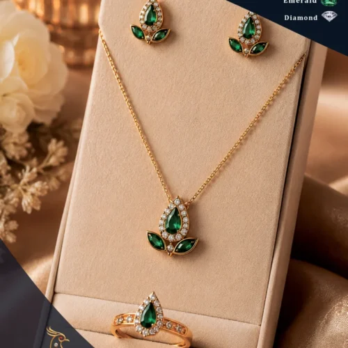 Ratnakshi Necklace Set Emerald Necklace Set Emerld & Diamond Necklace Set Emerald Pendant Emerald Pendant Set Silver Pendant Set Emerald Ring