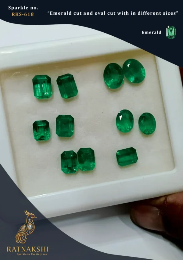 RKS-618 Ratnakshi Gemstones Emerald Gemstone Loose Gemstone| Loose Emerald Oval cut Emerald Stone Emerald Cut Gemstone