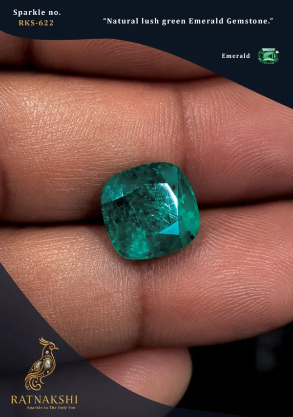 RKS-622 Ratnakshi Gemstones Emerald Gemstone Loose Gemstone| Loose Emerald Square cut Emerald Stone
