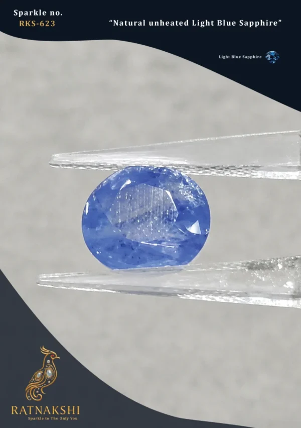 RKS-623 Ratnakshi Gemstones Looose Gemstone Light Blue Sapphire Gemstone Loose Blue Sapphire Emerald Cut Sapphire Gemstone Oval shaped Blue Sapphire Oval shaped Gemstone