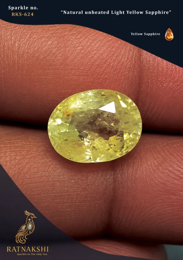 Ratnakshi Gemstone Yellow Sapphire Loose Yellow Sapphire Light Yellow Sapphire Stones Oval shaped yellow sapphire