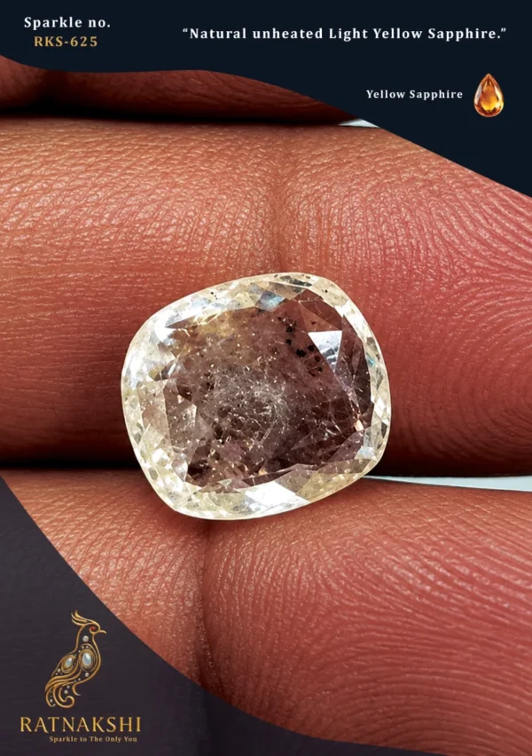 RKS-625 Ratnakshi Gemstone Yellow Sapphire Loose Yellow Sapphire Light Yellow Sapphire Stones Light yellow sapphire